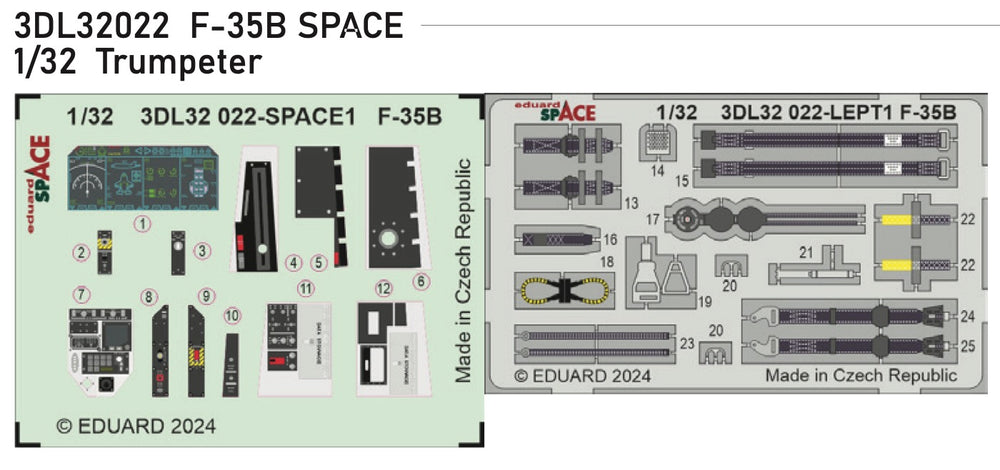 Eduard ED3DL32022 1:32 Lockheed-Martin F-35B SPACE set