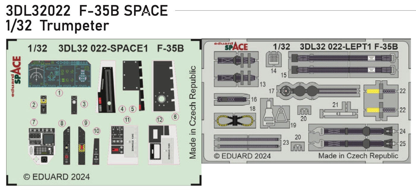 Eduard ED3DL32022 1:32 Lockheed-Martin F-35B SPACE set
