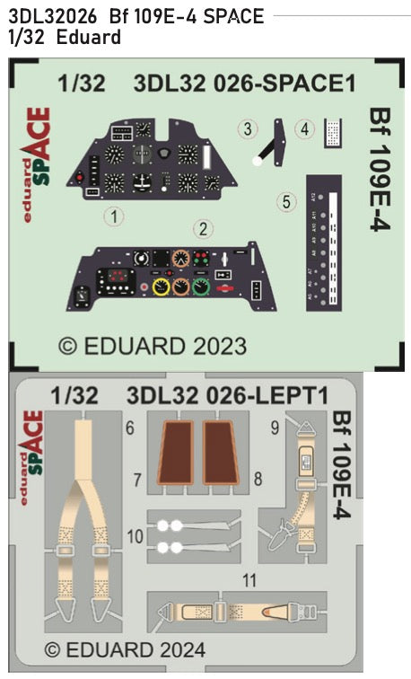 Eduard ED3DL32026 Messerschmitt Bf-109E-4 SPACE 1:32