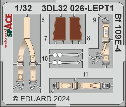Eduard ED3DL32026 Messerschmitt Bf-109E-4 SPACE 1:32