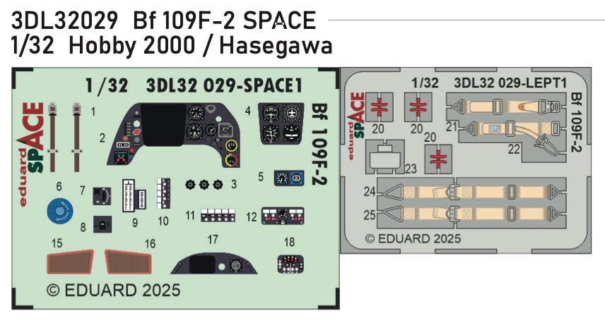 Eduard ED3DL32029 1:32 Messerschmitt Bf-109F-2 SPACE
