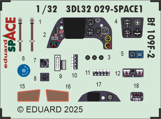 Eduard ED3DL32029 1:32 Messerschmitt Bf-109F-2 SPACE