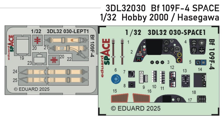 Eduard ED3DL32030 1:32 Messerschmitt Bf-109F-4 SPACE
