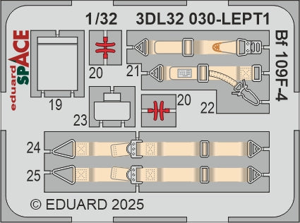Eduard ED3DL32030 1:32 Messerschmitt Bf-109F-4 SPACE