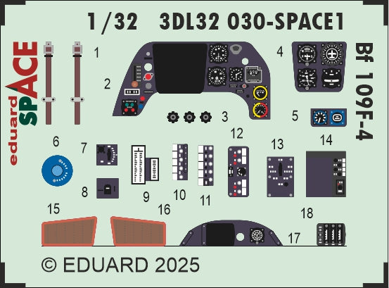 Eduard ED3DL32030 1:32 Messerschmitt Bf-109F-4 SPACE