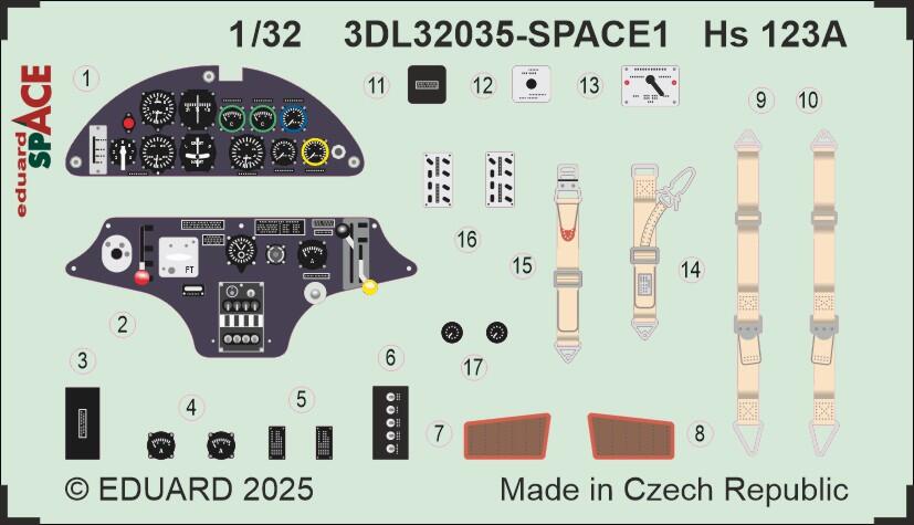 Eduard ED3DL32035 1:32 Henschel Hs-123A SPACE set