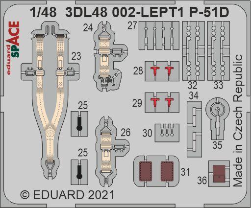 Eduard ED3DL48002 1:48 North-American P-51D-5 Mustang SPACE