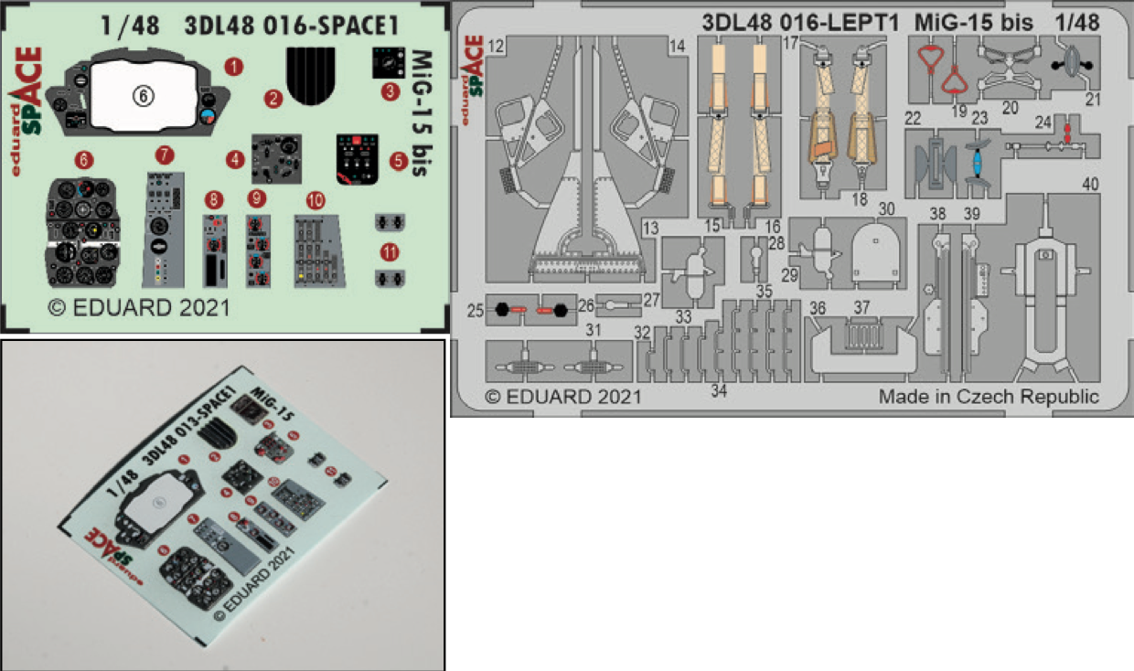 Eduard ED3DL48016 1:48 Mikoyan MiG-15bis SPACE