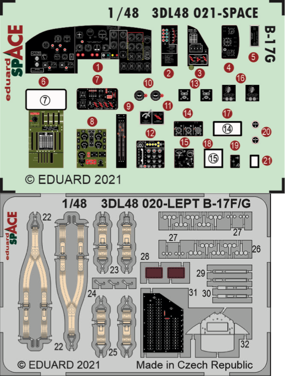 Eduard ED3DL48021 1:48 Boeing B-17G Flying Fortress SPACE