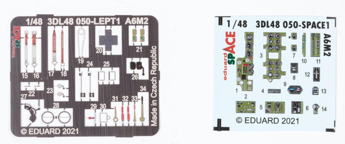 Eduard ED3DL48050 1:48 Mitsubishi A6M2 Zero SPACE 3D Decal & PE Set