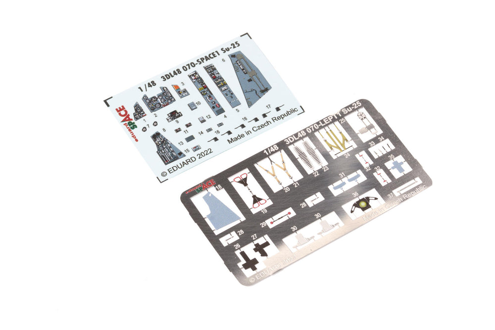 Eduard ED3DL48070 1:48 Sukhoi Su-25 SPACE 3D Decal instruments with etched parts