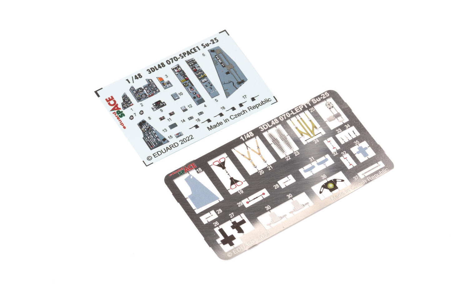 Eduard ED3DL48070 1:48 Sukhoi Su-25 SPACE 3D Decal instruments with etched parts