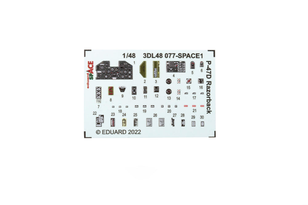 Eduard ED3DL48077 1:48 Republic P-47D Thunderbolt Razorback SPACE set
