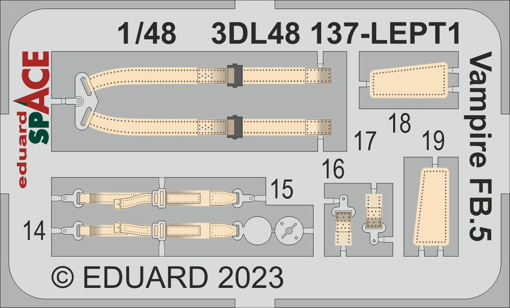 Eduard ED3DL48137 1:48 de Havilland Vampire FB.5 SPACE