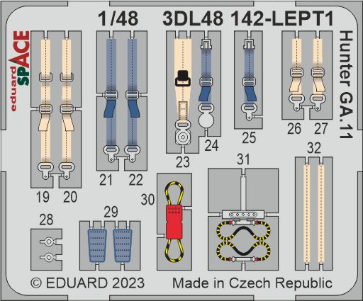 Eduard ED3DL48142 1:48 Hawker Hunter GA.11 SPACE