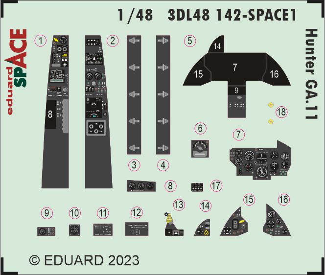 Eduard ED3DL48142 1:48 Hawker Hunter GA.11 SPACE