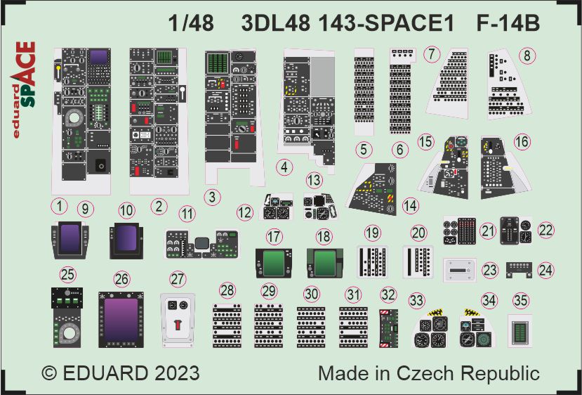 Eduard ED3DL48143 1:48 Grumman F-14B Tomcat SPACE