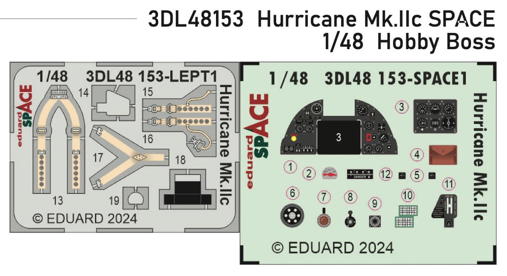 Eduard ED3DL48153 1:48 Hawker Hurricane Mk.IIc SPACE