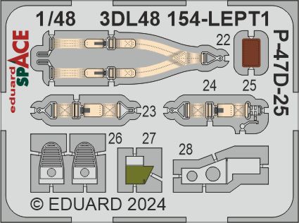 Eduard ED3DL48154 1:48 Republic P-47D-25RE Thunderbolt SPACE