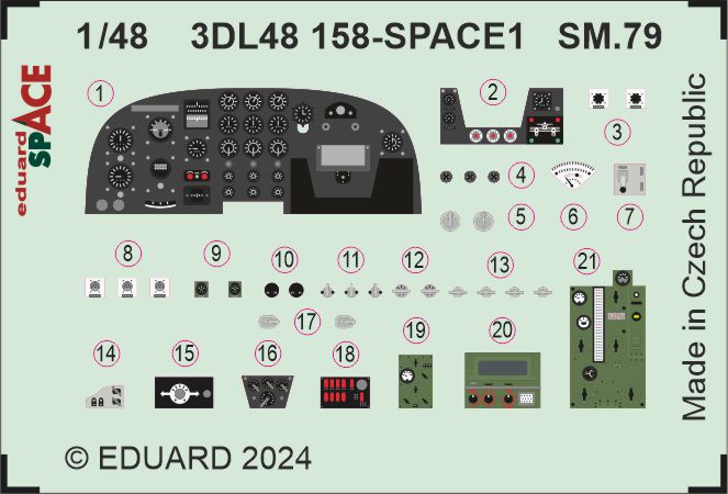 Eduard ED3DL48158 1:48 Savoia-Marchetti SM.79 SPACE