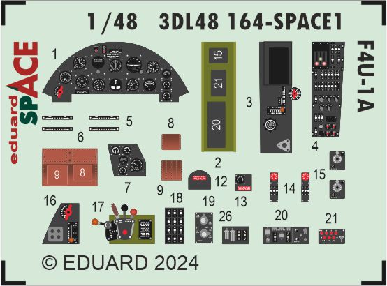 Eduard ED3DL48164 1:48 Vought F4U-1A SPACE Corsair