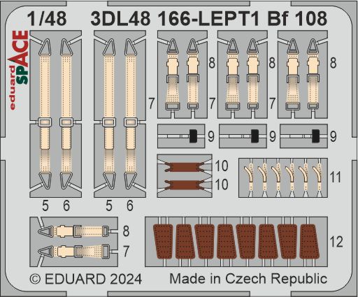 Eduard ED3DL48166 1:48 Messerschmitt Bf-108B SPACE set