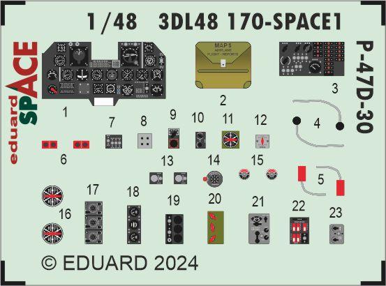 Eduard ED3DL48170 1:48 Republic P-47D-30 Thunderbolt