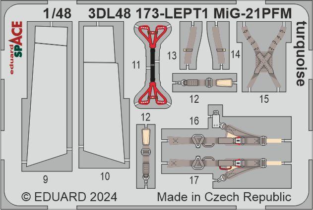 Eduard ED3DL48173 1:48 Mikoyan MiG-21PFM turquoise