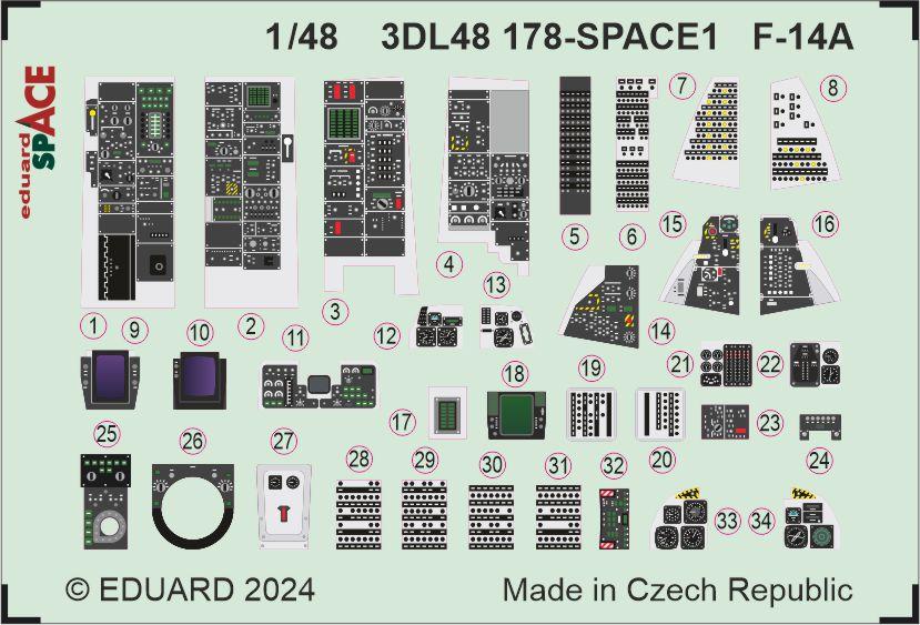 Eduard ED3DL48178 1:48 Grumman F-14A Tomcat