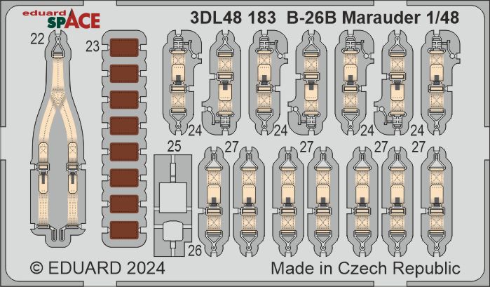 Eduard ED3DL48183 1:48 Martin B-26B Marauder