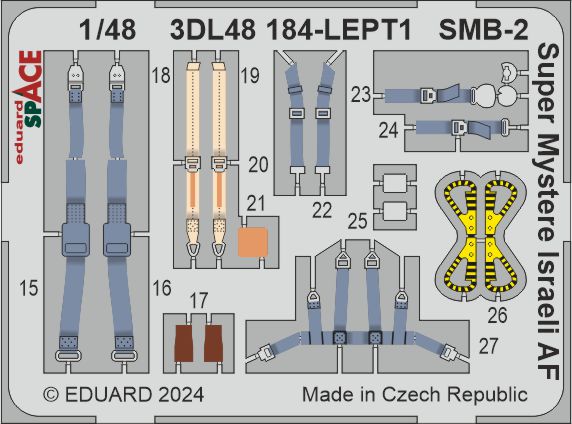 Eduard ED3DL48184 1:48 Dassault SMB-2 Super Mystere Israeli AF