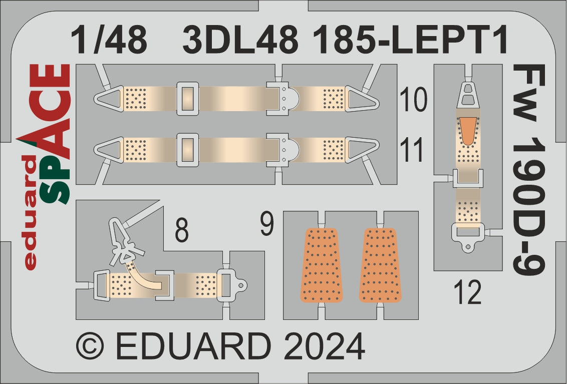Eduard ED3DL48185 1:48 Focke-Wulf Fw-190D-9 SPACE seatbelts