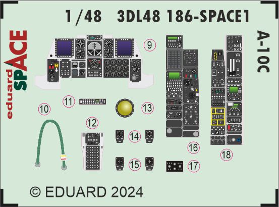 Eduard ED3DL48186 1:48 Fairchild A-10C Thunderbolt II