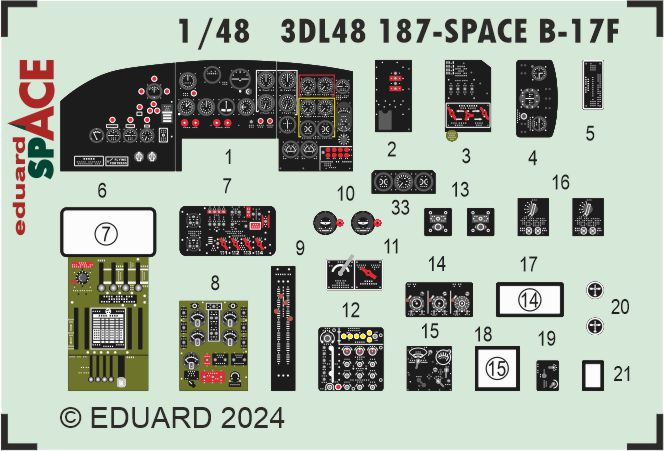 Eduard ED3DL48187 Boeing B-17F Flying Fortress SPACE 1:48