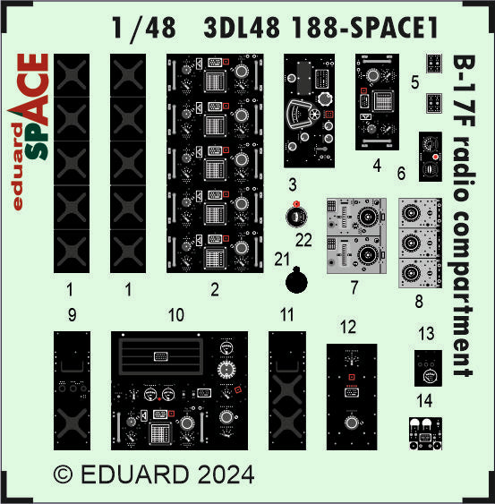 Eduard ED3DL48188 Boeing B-17F Flying Fortress radio compartment SPACE 1:48
