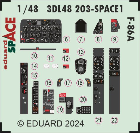Eduard ED3DL48203 1:48 North-American F-86A Sabre SPACE