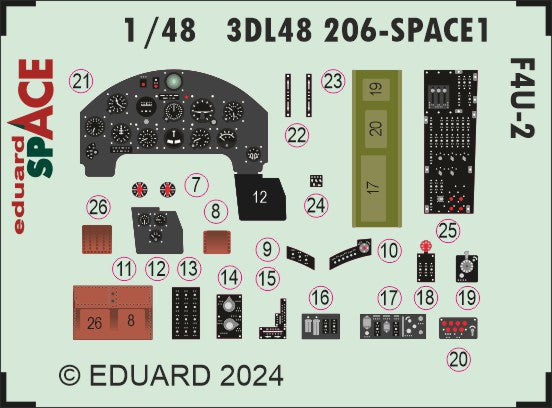 Eduard ED3DL48206 1:48 Vought F4U-2 Corsair SPACE
