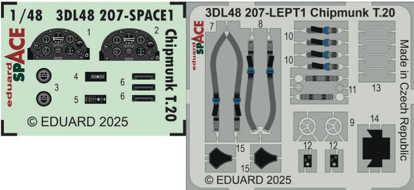 Eduard ED3DL48207 1:48 de Havilland Chipmunk T.20 SPACE