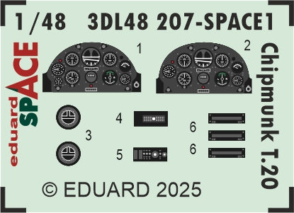 Eduard ED3DL48207 1:48 de Havilland Chipmunk T.20 SPACE