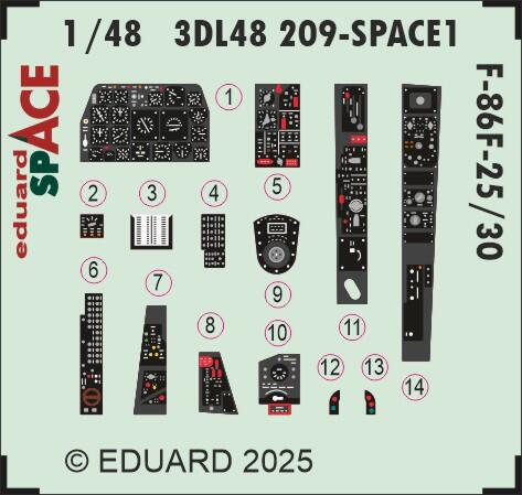Eduard ED3DL48209 1:48 North-American F-86F-25/30 Sabre SPACE