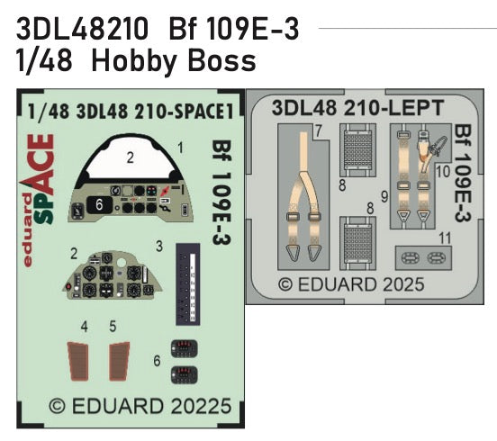 Eduard ED3DL48210 1:48 Messerschmitt Bf-109E-3 SPACE set