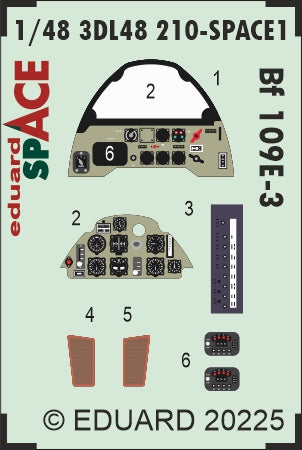 Eduard ED3DL48210 1:48 Messerschmitt Bf-109E-3 SPACE set
