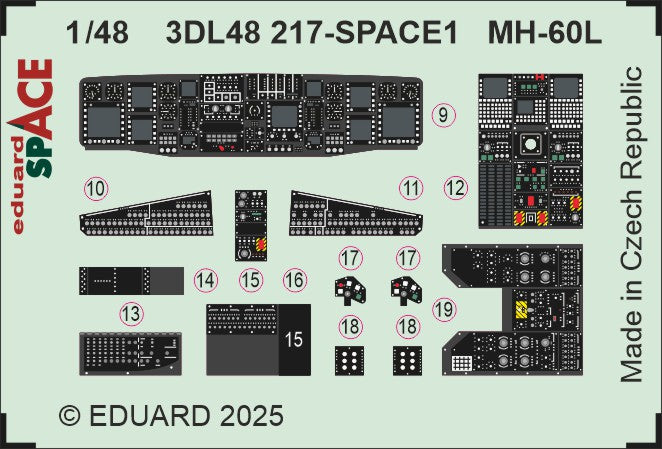 Eduard ED3DL48217 1:48 Sikorsky MH-60L Black Hawk SPACE set