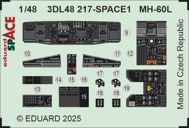 Eduard ED3DL48217 1:48 Sikorsky MH-60L Black Hawk SPACE set