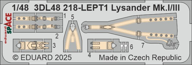 Eduard ED3DL48218 1:48 Westland Lysander Mk.I/Mk.III SPACE set