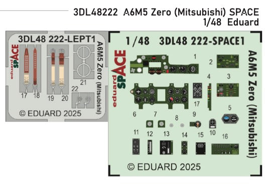 Eduard ED3DL48222 1:48 Mitsubishi A6M5 Zero
