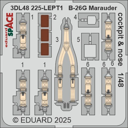 Eduard ED3DL48225 1:48 Martin B-26G Marauder cockpit & nose SPACE set