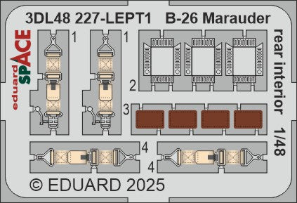 Eduard ED3DL48227 1:48 Martin B-26B/B-26G Marauder rear interior SPACE set