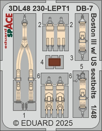 Eduard ED3DL48230 1:48 Douglas Boston III/US DB-7B with US seatbelts SPACE set