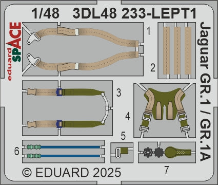 Eduard ED3DL48233 1:48 Sepecat Jaguar GR.1/GR.1A SPACE set